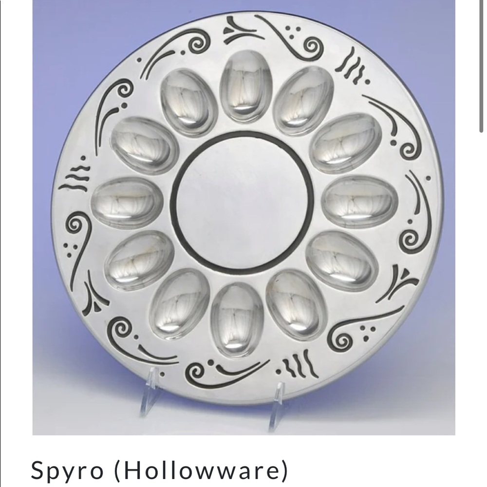 Lenox Spyro Silver Deviled Egg Server Platter